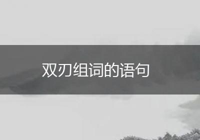 双刃组词的语句