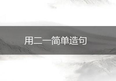 用二一简单造句