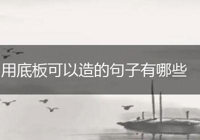 用底板可以造的句子有哪些