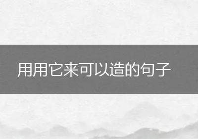 用用它来可以造的句子
