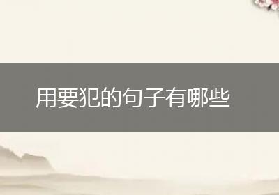 用要犯的句子有哪些
