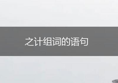 之计组词的语句