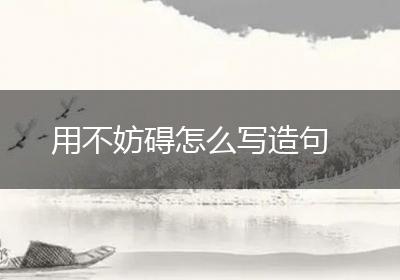 用不妨碍怎么写造句