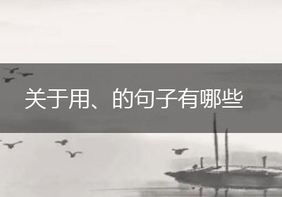 关于用、的句子有哪些