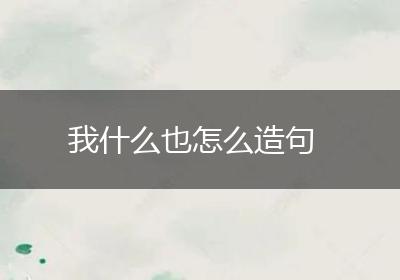 我什么也怎么造句