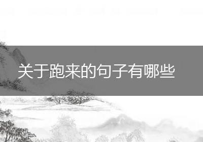 关于跑来的句子有哪些