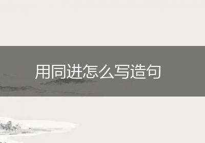 用同进怎么写造句