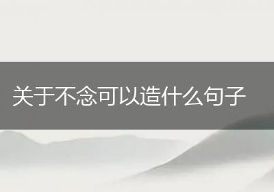 关于不念可以造什么句子