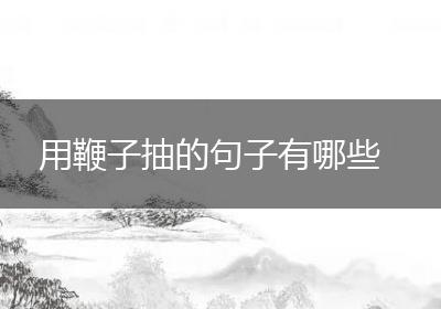 用鞭子抽的句子有哪些