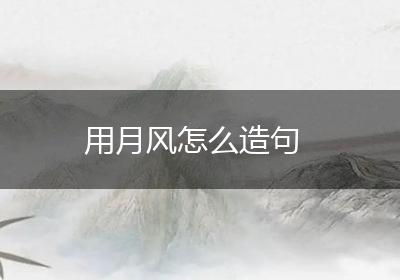 用月风怎么造句