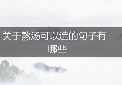 关于熬汤可以造的句子有哪些