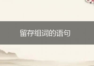 留存组词的语句
