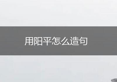 用阳平怎么造句