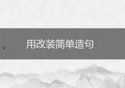 用改装简单造句