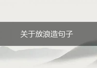 关于放浪造句子