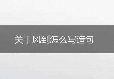 关于风到怎么写造句