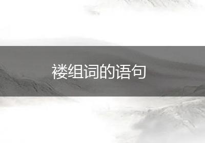褛组词的语句