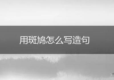 用斑鸠怎么写造句
