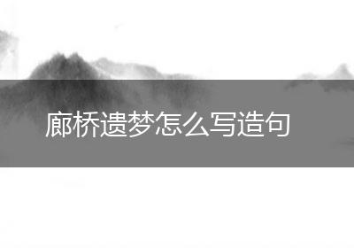 廊桥遗梦怎么写造句