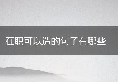 在职可以造的句子有哪些