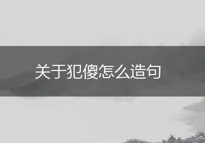 关于犯傻怎么造句