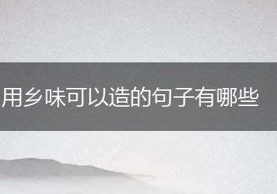 用乡味可以造的句子有哪些