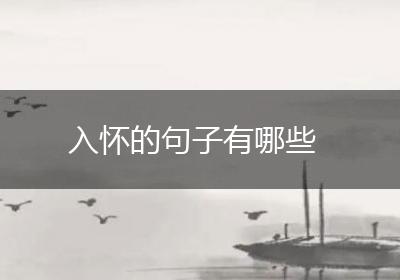 入怀的句子有哪些