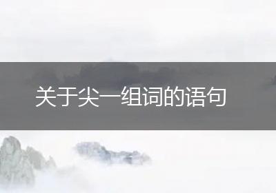 关于尖一组词的语句