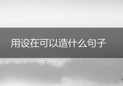 用设在可以造什么句子