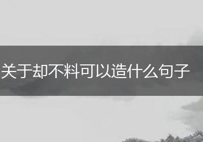 关于却不料可以造什么句子