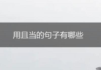 用且当的句子有哪些