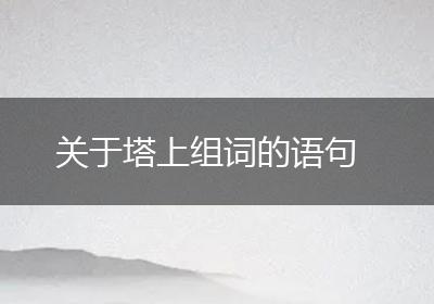 关于塔上组词的语句