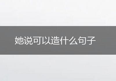 她说可以造什么句子
