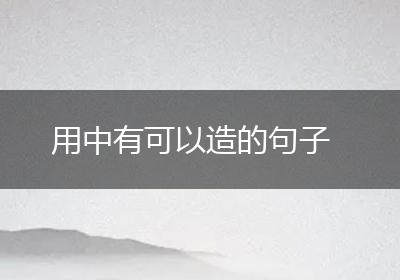 用中有可以造的句子