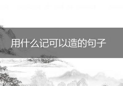 用什么记可以造的句子