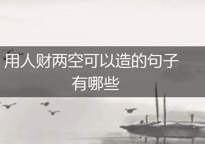 用人财两空可以造的句子有哪些