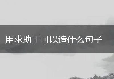 用求助于可以造什么句子