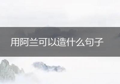 用阿兰可以造什么句子