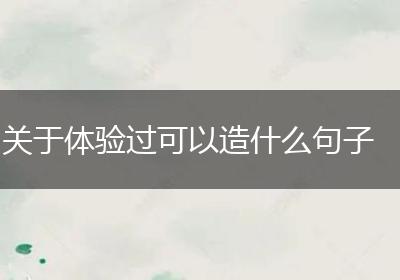 关于体验过可以造什么句子