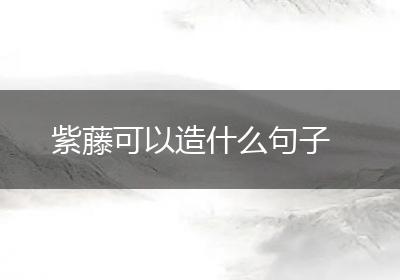 紫藤可以造什么句子