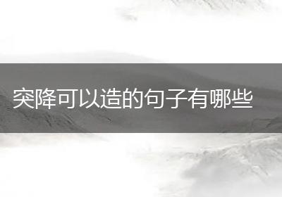 突降可以造的句子有哪些