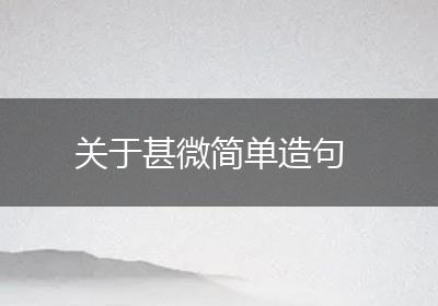 关于甚微简单造句