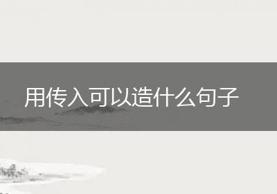 用传入可以造什么句子