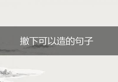 撤下可以造的句子
