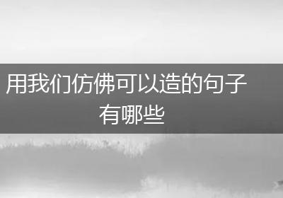 用我们仿佛可以造的句子有哪些