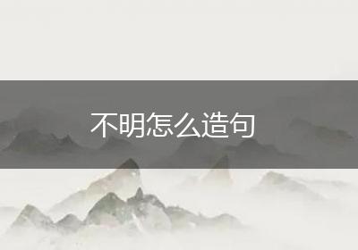 不明怎么造句