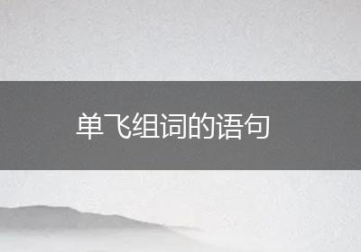 单飞组词的语句