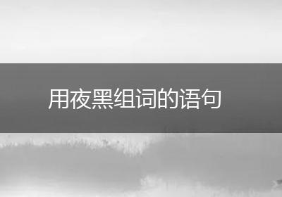 用夜黑组词的语句