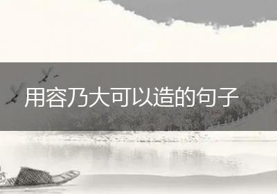 用容乃大可以造的句子