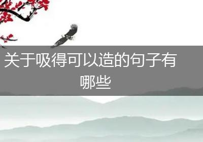 关于吸得可以造的句子有哪些